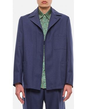 Fendi Dyed Wool Jacket - Blue