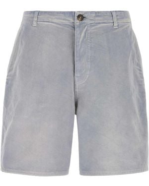 Prada Powder Blue Gabardine Bermuda Shorts - Gray
