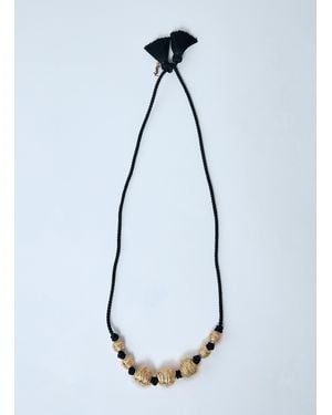Saint Laurent Metal And Tassel Necklace - Blue