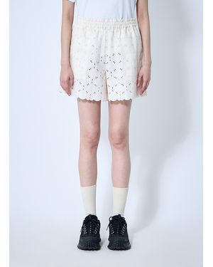 Moncler Logo Patch Shorts - White