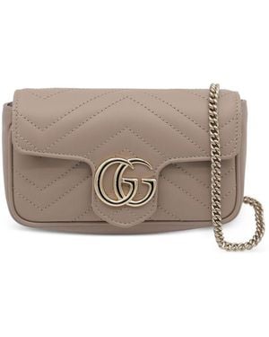 Gucci Gg Marmont Leather Mini Bag - Gray
