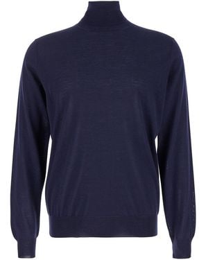 Le Plain Turtleneck With Ribbed Details - Blue