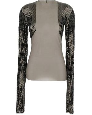 Rick Owens Sequin-Embellished Top - Black