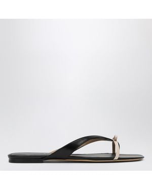 Ferragamo Mini Bow Flip-Flop And Powdery Regular Fit - Black