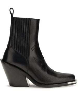 Rabanne Rabanne Leather Cowboy Ankle Boots - Black