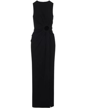 Sportmax Spxsaletta – Long Stretch Jersey Dress With Draping And Cut-Out - Black