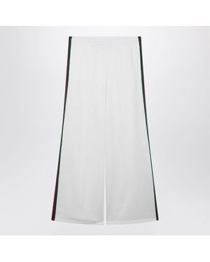 Gucci Cotton Jersey Leisure Pants With Web Stripe - White