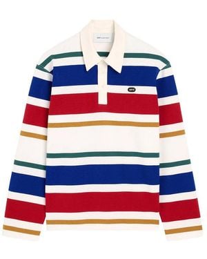 Ami Paris Neutrals Polo Shirts - Blue