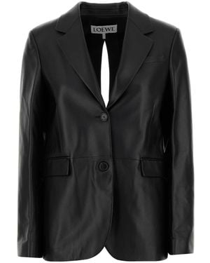 Loewe Leather Blazer - Black