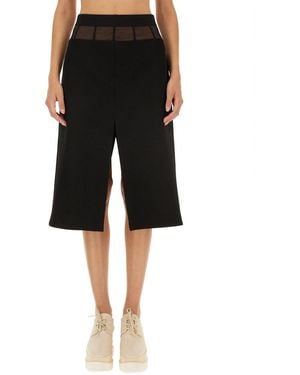 Stella McCartney Mid-Length Wool Skirt With Unique Split Detail - Black