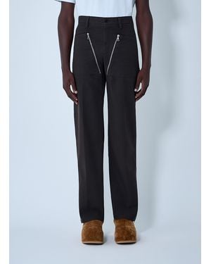 Dries Van Noten Zip Cotton-Twill Pants - Black