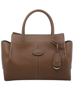 Tod's Small Leather Shopping Bag - Brown