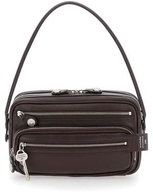 Acne Studios Shoulder Bag With Logo Plate On The Front - Black