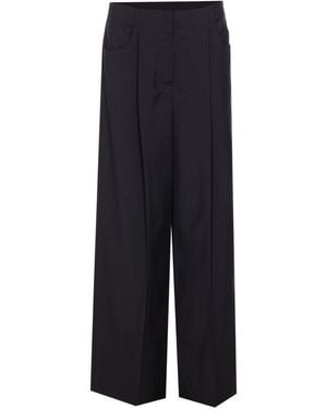 Fendi Wool And Mohair Pants - Blue