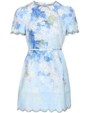Zimmermann "Crush" Short Dress - Blue