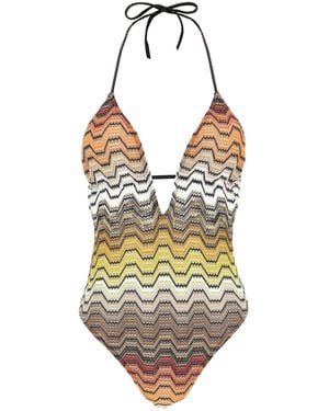 Missoni Greek Pattern One-Piece Swimsuit - Metallic