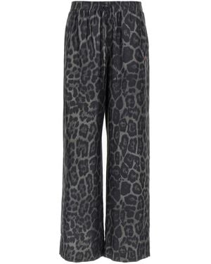 Stella McCartney Fluid Leopard-Print Pajama Pants - Gray
