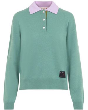 Marni Mint Polo Neck Sweater - Green