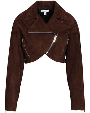 Alaïa Alaïa Cropped Biker Jacket - Brown