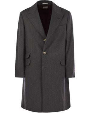Brunello Cucinelli Wool And Cashmere Coat - Gray