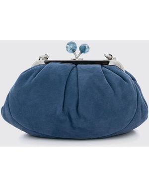 Weekend by Maxmara Valois Pasticcino Mini Suede Clutch - Blue