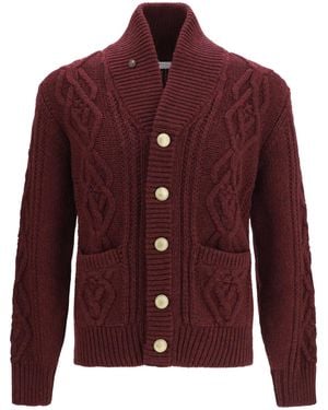 Brunello Cucinelli Cardigan Cable-Knit Cashmere - Red