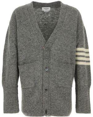 Thom Browne V Neck Cardigan - Gray
