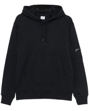C.P. Company C.P.Company Diagonal Raised Fleece Hooded Lens Sweatshirt - Black