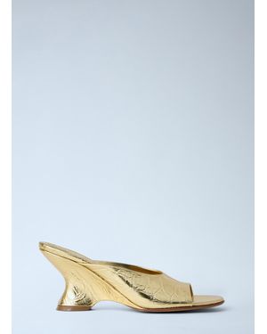 Dries Van Noten Sculpted Leather Mules - Blue