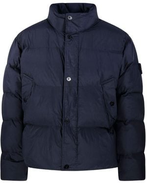 Stone Island Nylon Short Down Jacket - Blue