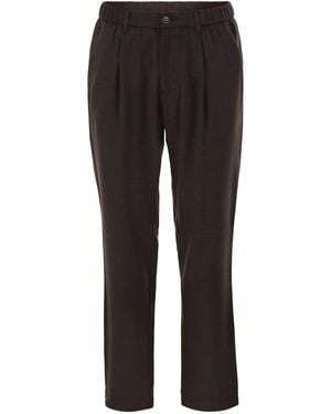 Herno Wool And Modal-Blend Pants With Elasticated Waist - Black