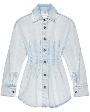 Givenchy Mini Long Sleeve Dress With Cinched Waist - Blue