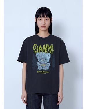 Ganni Heavy Cotton Forest Teddy Jersey - Blue