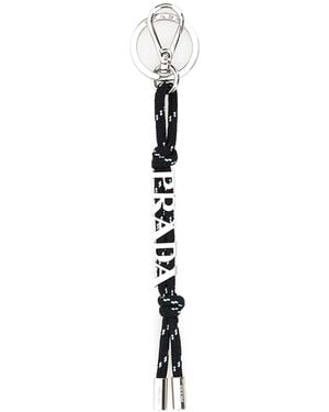 Prada Black Fabric Key Ring - Multicolor