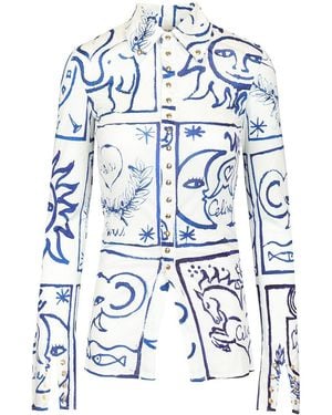 Celine Printed Shirt - Blue
