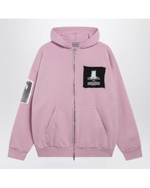 Balenciaga Antique Cotton Jersey Zip-Up Hoodie - Pink