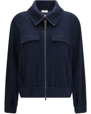 Brunello Cucinelli High-Neck Sweatshirt - Blue