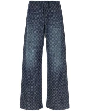 Gucci Printed Chambray Pant - Blue