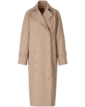 TOTEME Double-Breasted Cotton Trench Coat - Natural