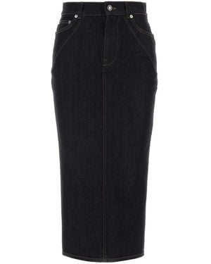 Givenchy Midnight Blue Stretch Denim Skirt - Black