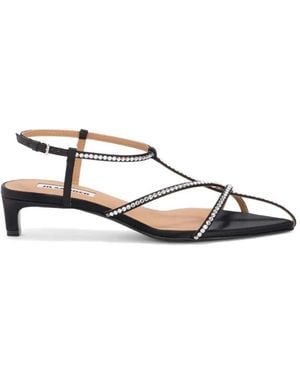 Jil Sander Low-Heeled Cage Sandals - White