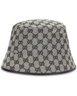 Gucci Gg Cotton Canvas Bucket Hat - Gray