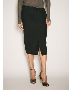 Saint Laurent Silk Pencil Skirt - Black