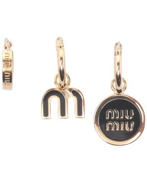 Miu Miu Logo Earrings Set - Metallic