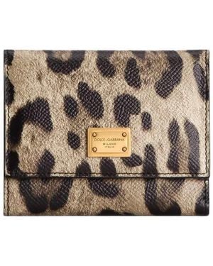 Dolce & Gabbana Leopard Print Zip Around Wallet - Brown