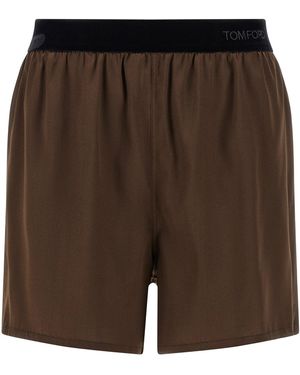 Tom Ford Silk Shorts - Brown