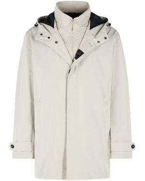 Fay 'Morning' Microfaille Parka - White