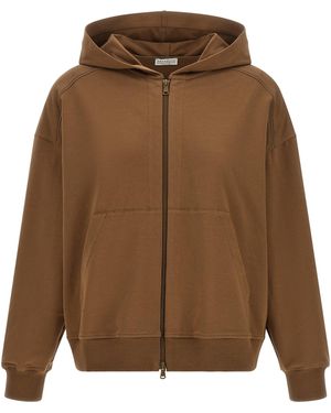 Brunello Cucinelli 'Shiny Trims' Hoodie - Brown