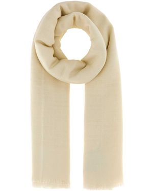 Fendi Ivory Wool Blend Scarf - Natural