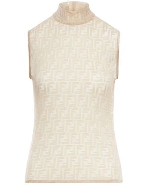 Fendi Ff Lace Top - Natural